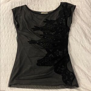 Bordeaux Black and Gray Lace Blouse